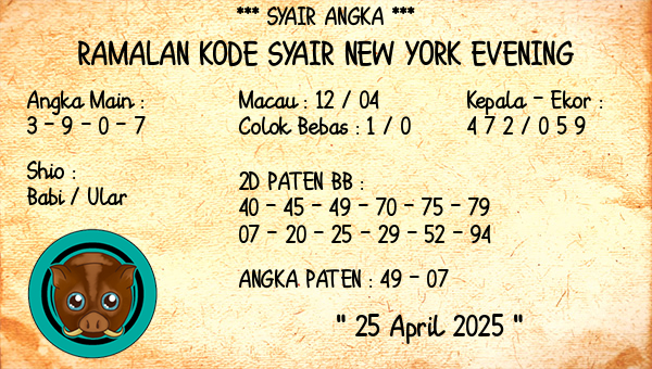 Prediksi New York Evening
