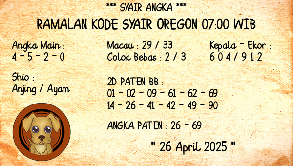 Prediksi Oregon 07:00 WIB
