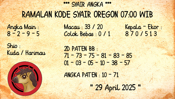 Prediksi Oregon 07:00 WIB