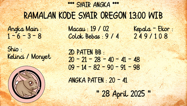 Prediksi Oregon 13:00 WIB