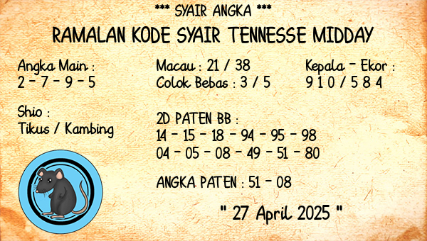 Prediksi Tennesse Midday