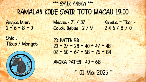 Prediksi Toto Macau 19:00
