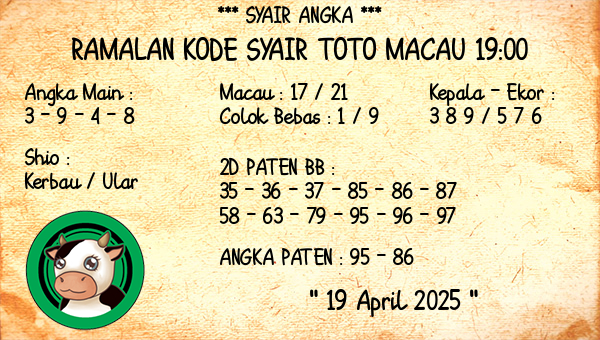 Prediksi Toto Macau 19:00