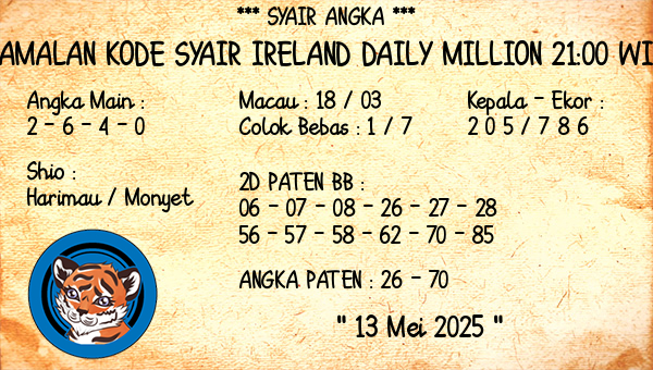 Prediksi Ireland Daily Million 21:00 WIB