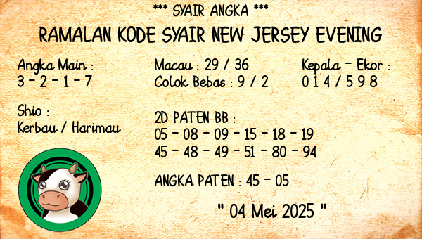 Prediksi New Jersey Evening