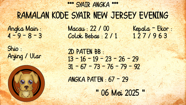 Prediksi New Jersey Evening