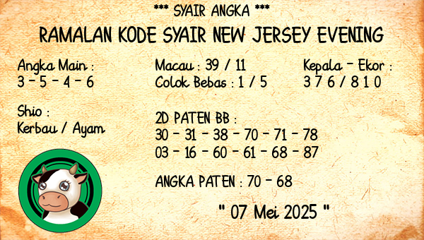 Prediksi New Jersey Evening