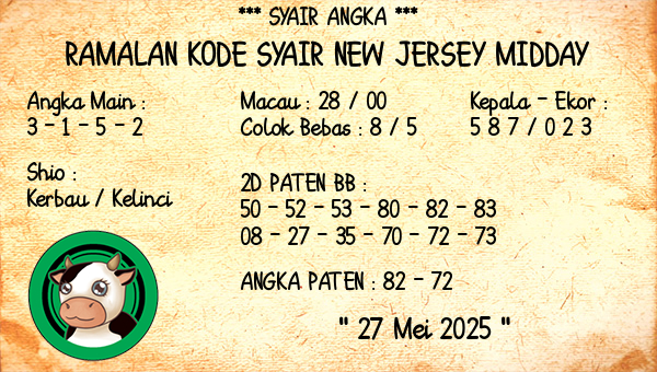 Prediksi New Jersey Midday