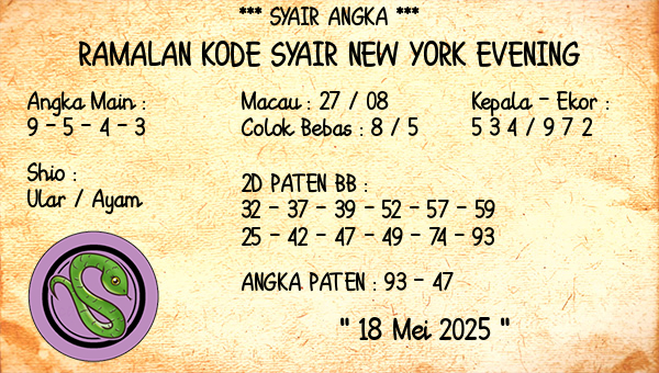 Prediksi New York Evening