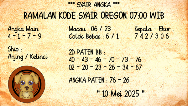 Prediksi Oregon 07:00 WIB