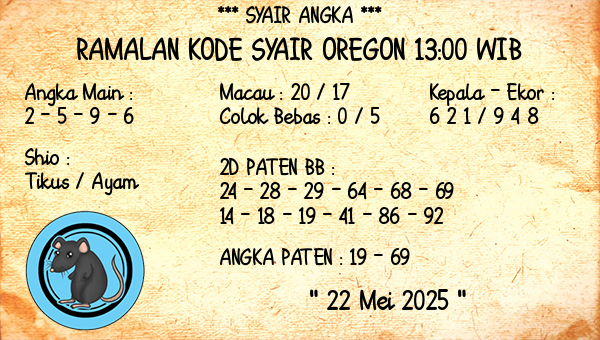 Prediksi Oregon 13:00 WIB
