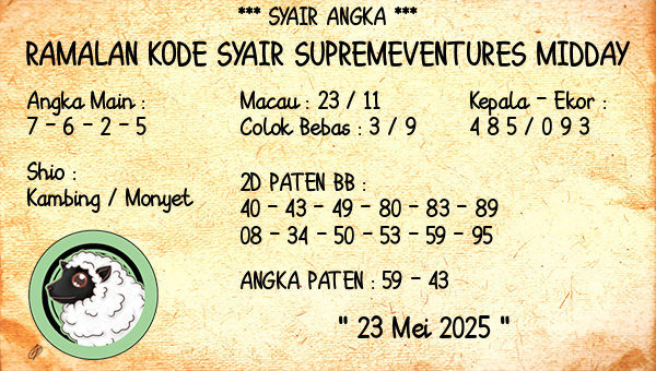 Prediksi Supremeventures Midday