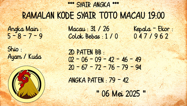 Prediksi Toto Macau 19:00