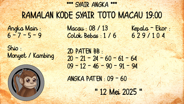 Prediksi Toto Macau 19:00
