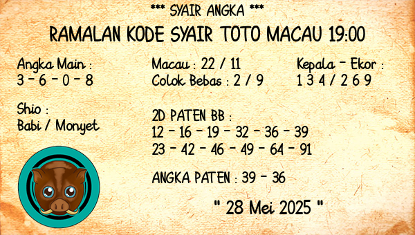 Prediksi Toto Macau 19:00