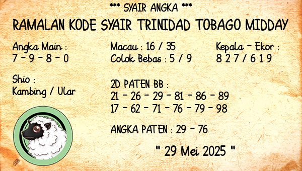 Prediksi Trinidad Tobago Midday
