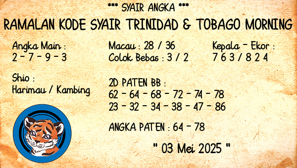 Prediksi Trinidad & Tobago Morning