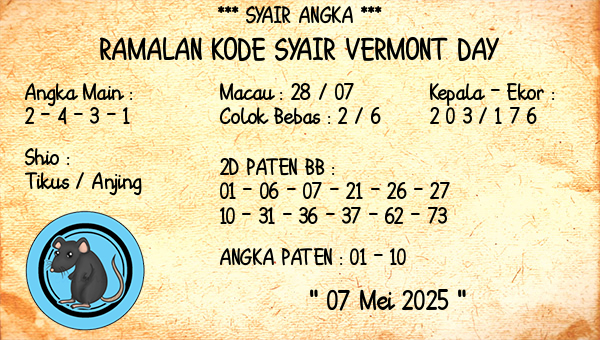 Prediksi Vermont Day
