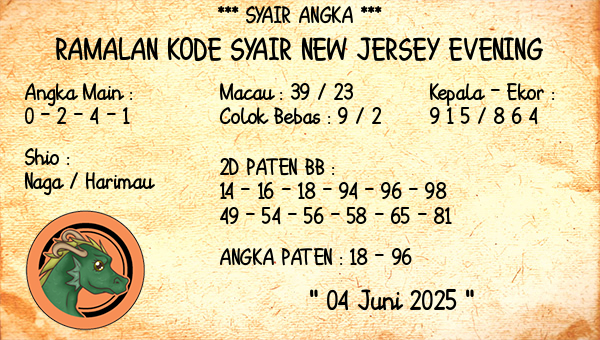 Prediksi New Jersey Evening