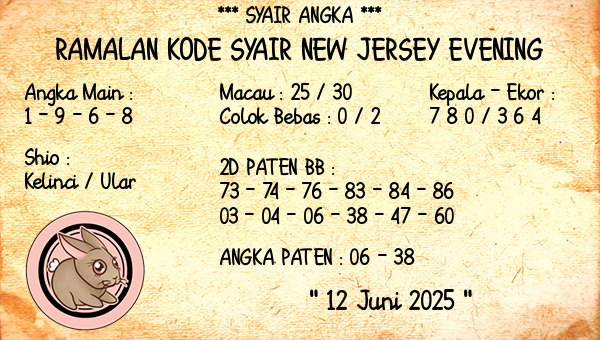 Prediksi New Jersey Evening