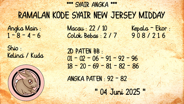 Prediksi New Jersey Midday