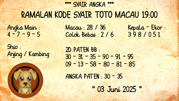 Prediksi Toto Macau 19:00