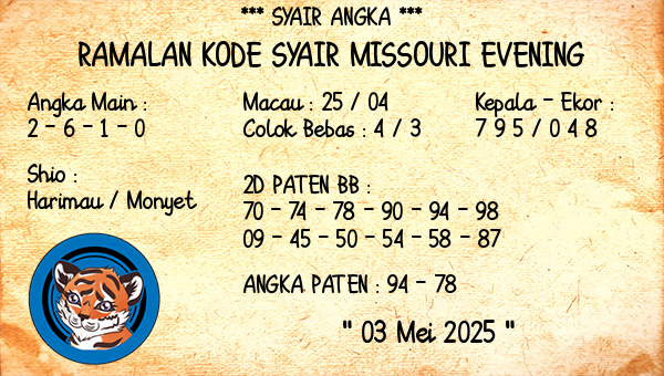 Prediksi Missouri Evening