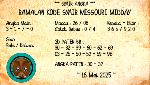Prediksi Missouri Midday