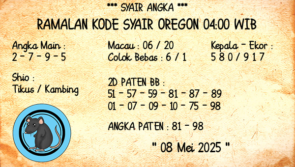 Prediksi Oregon 04:00 WIB