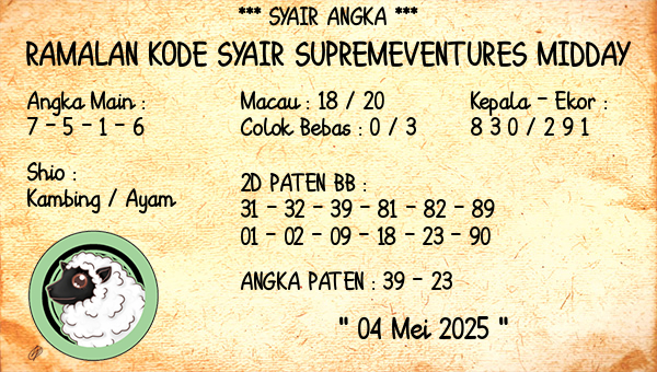 Prediksi Supremeventures Midday